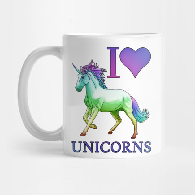 I Love Unicorns by WhiteWaveDesigns